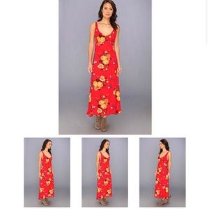 Free People Red Floral Maxi